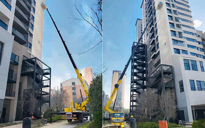 高樓施工遇 “攔路虎”？徐工 GKS45A 小飛臂 “精準(zhǔn)走位”